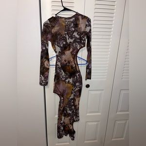 mesh cut out dress